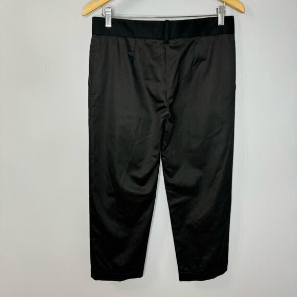 STELLA MCCARTNEY Pinstriped Cotton Blend Cuffed-Hem Cropped Pants EU 40 M - Picture 9 of 12